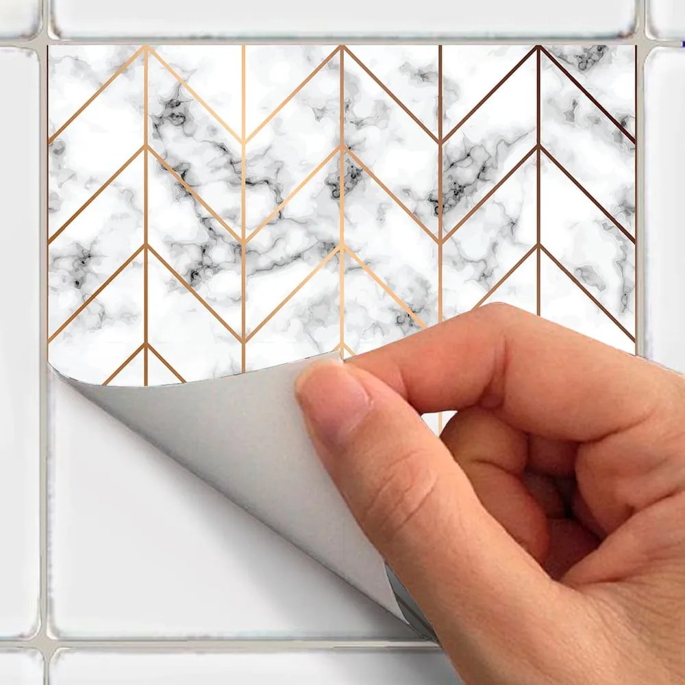 Стикери в комплект на плочките 9 бр. 15x15 cm Marble – Ambiance