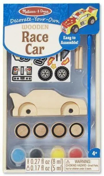 Melissa &amp; Doug - Креативен комплект - Оцвети дървена състезателна количка