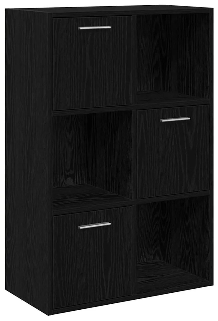 801135 vidaXL Шкаф за съхранение, черен, 60x29,5x90 см, инженерно дърво