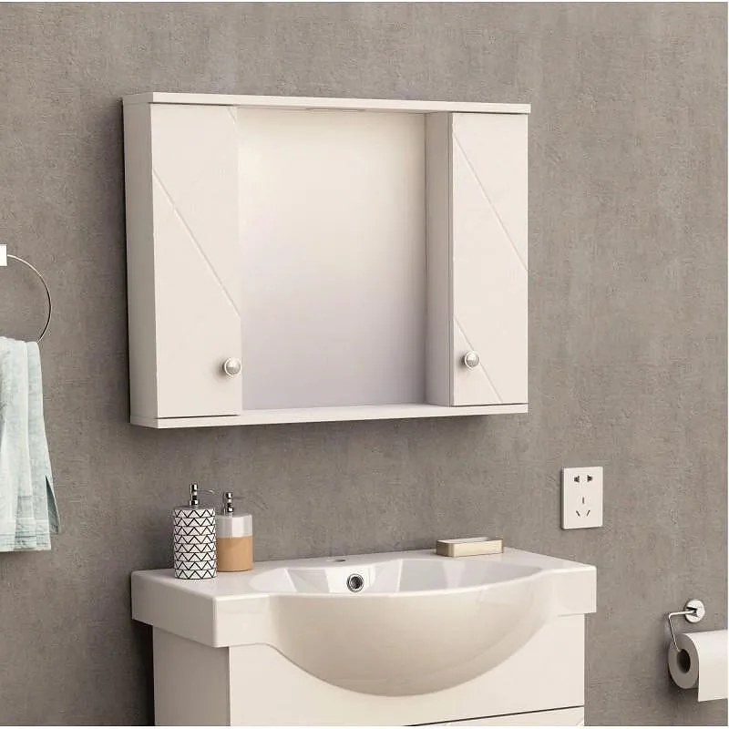 Огледален PVC шкаф ICMC 1043 70, Inter Ceramic, с LED осветление, 70x13x55см