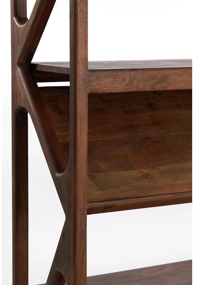 Кафява етажерка от масивна акациева дървесина 120x160 cm Yuki - Light &amp; Living