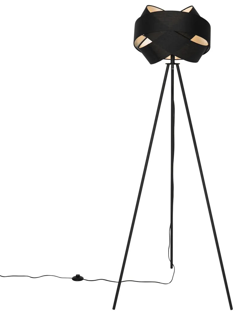 Модерна подова лампа черна - Cloth