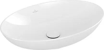 Умивалник за монтаж върху плот, Loop&Friends, овал 620 х 420 х 150mm, alpin white