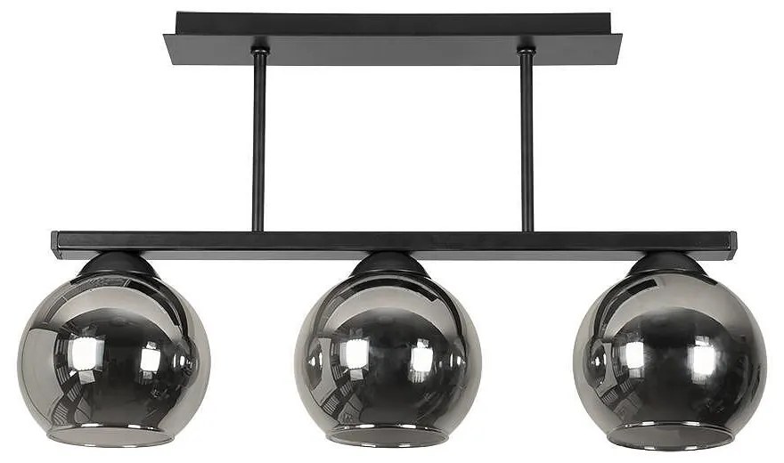 Плафон ТРИО, черен/сив, 3xE27