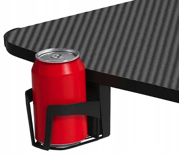 Черно-червена геймърска маса, PC маса с RGB LED осветление Šírka: 120 cm