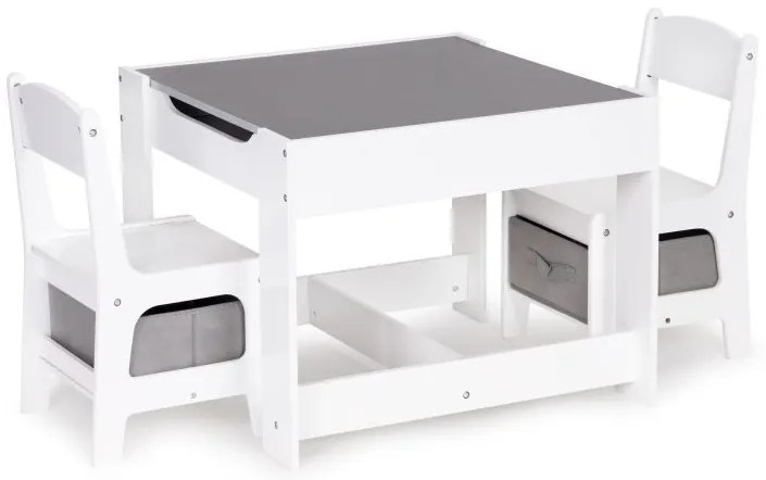 Детски комплект мебели дървена маса + 2 стола