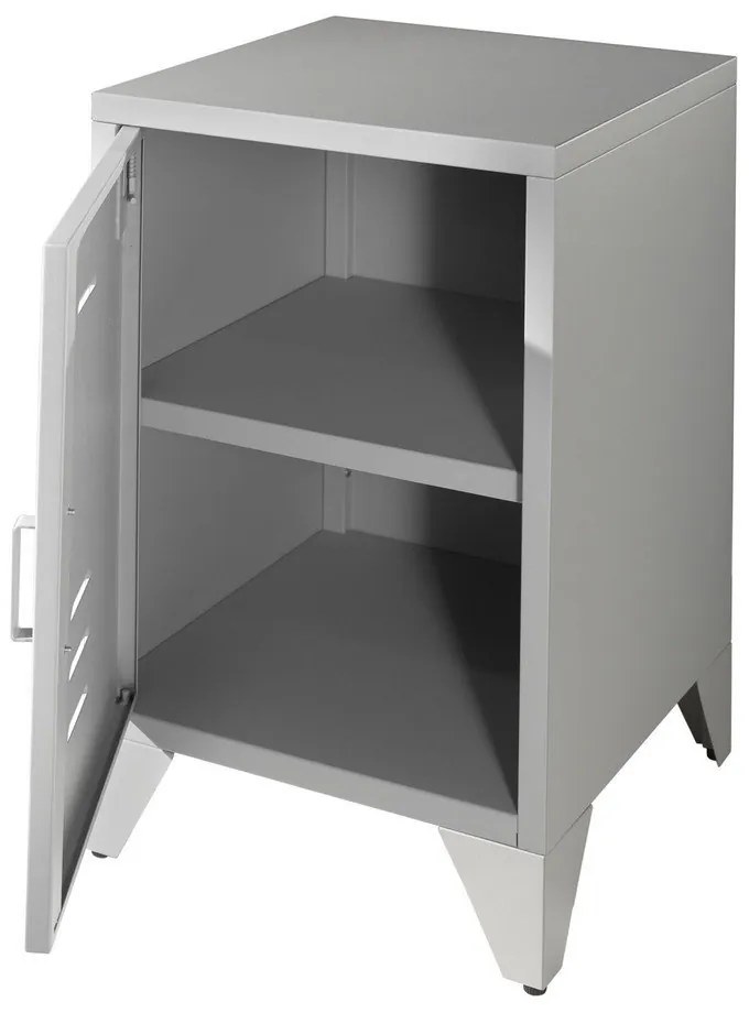 Сиво метално нощно шкафче Bronxx - Vipack