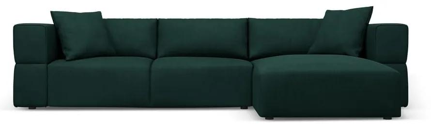 Зелен ъглов диван, десен ъгъл Esther – Milo Casa