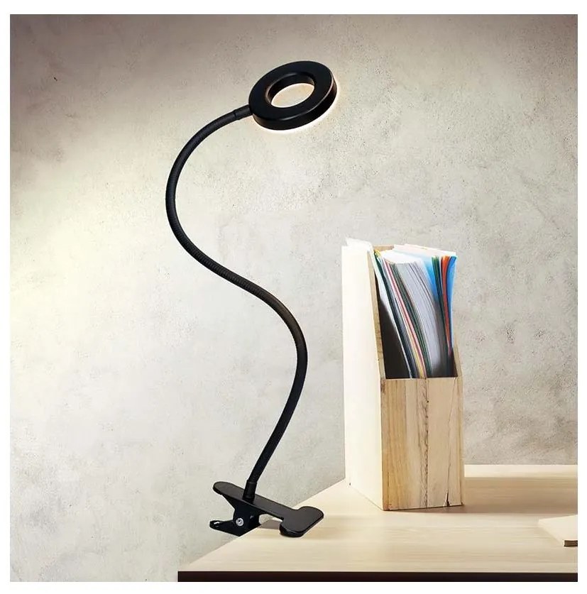 Brilagi - LED регулируема лампа с клип ORBELA LED/8W/230V 3000-5000K черна