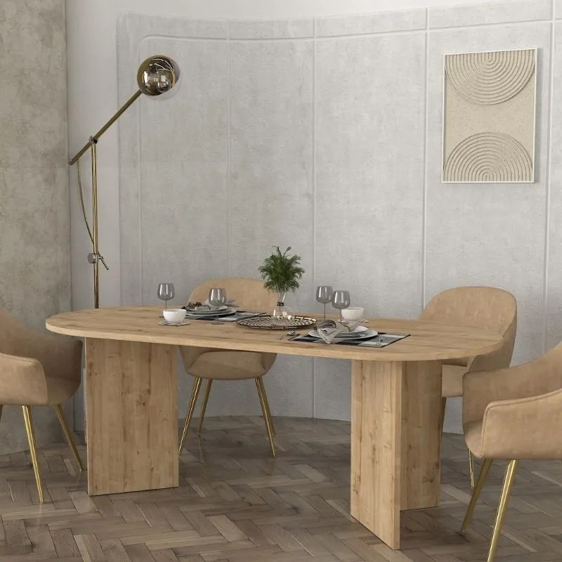 Меламиново трапезарно маса Cortado в цвят сапфирен дъб 200x90x74см.