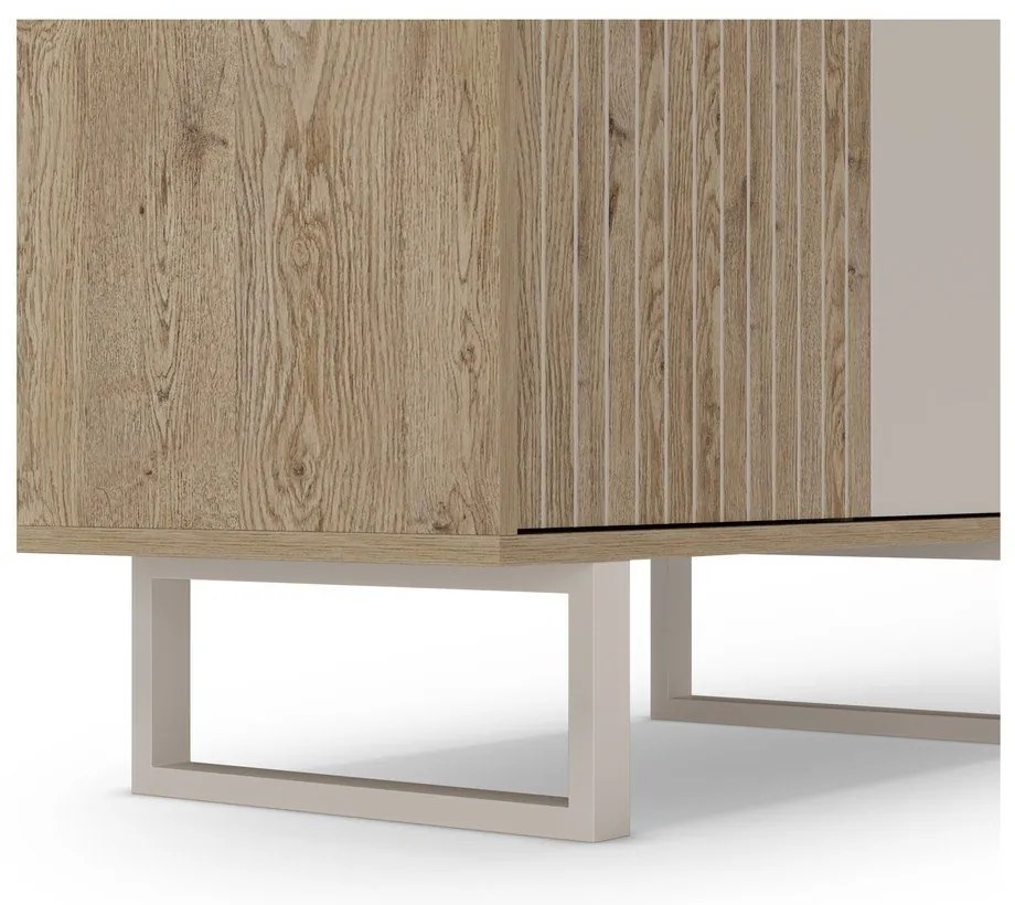 Сиво-естествено шкафче от декор от дъб 90x120 cm Millay – Marckeric