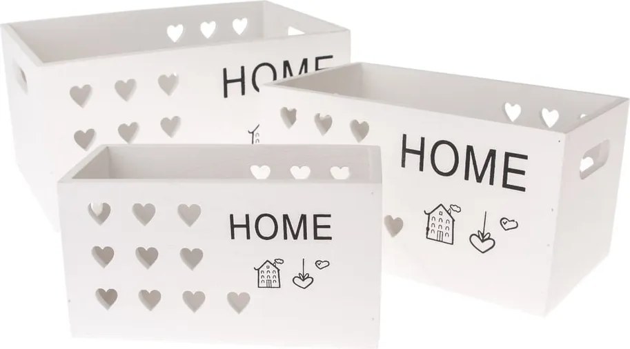 Декоративни дървени кутии за съхранение в комплект от 3 - Dakls