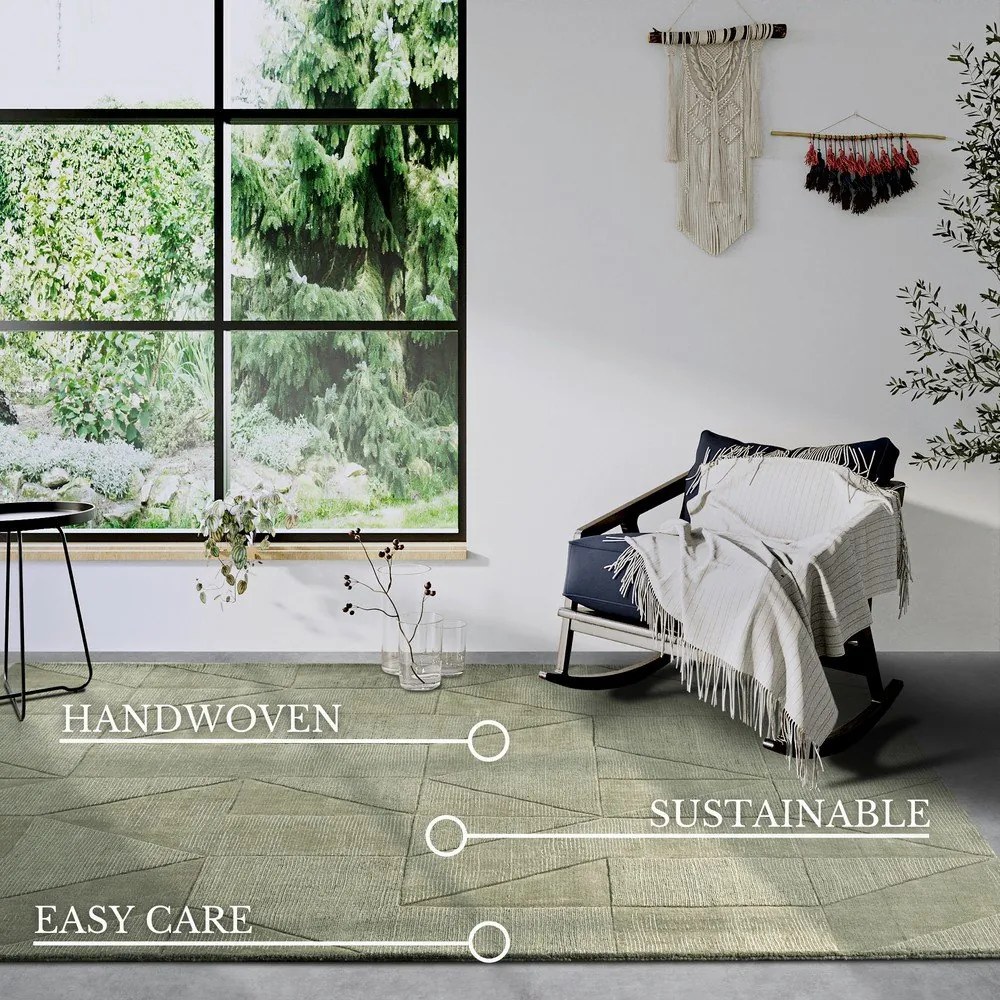 Зелен ръчно изработен вълнен килим 160x230 cm Ursule – Villeroy&amp;Boch