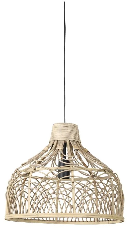 Лампа за таван в естествен цвят с абажур от ратан ø 42 cm Pocita - Light &amp; Living
