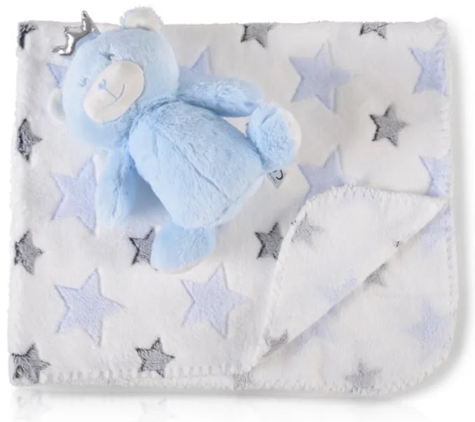 Cangaroo - Бебешко одеяло с играчка Blue Bear 90x75см