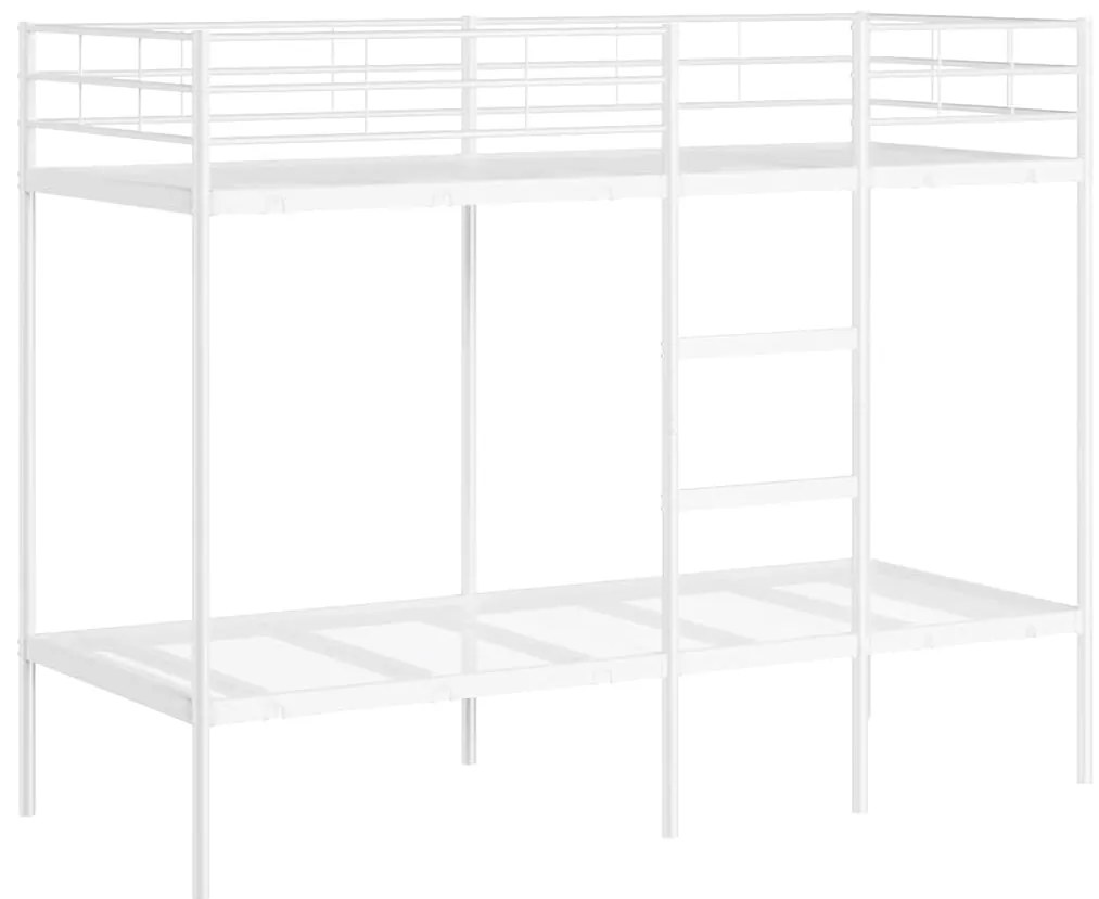 42000326 vidaXL Двуетажно легло без матрак Бяло 75x190 cm Стомана