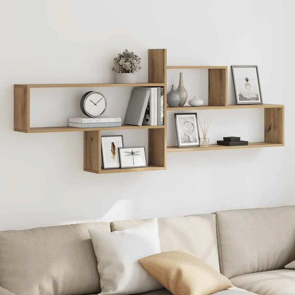 853325 vidaXL Стенен рафт, дъб артизан, 167,5x18x68 см, инженерно дърво