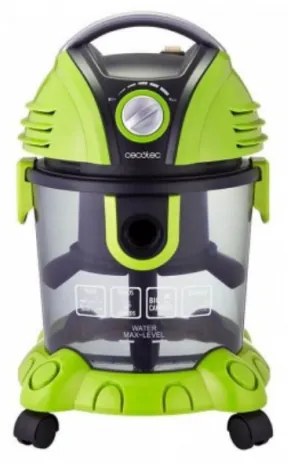 Прахосмукачка Cecotec Conga WET&DRY, 1000W, 15 л, Регулируема мощност, Функция за издухване, Зелен/сив