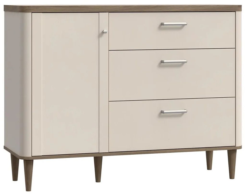 Комод с чекмеджета VIRO кафяв/бежов