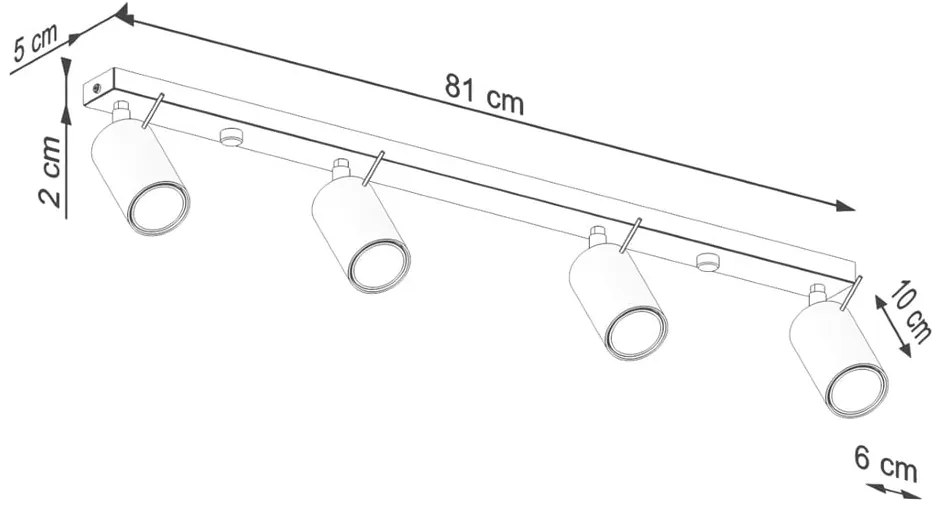 Прожектор в тухлен цвят 6x81 cm Etna – Sollux