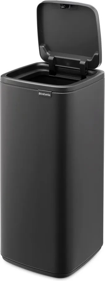Тъмносиво стоманено кошче за боклук отваряне с докосване 30 l Bo Touch – Brabantia