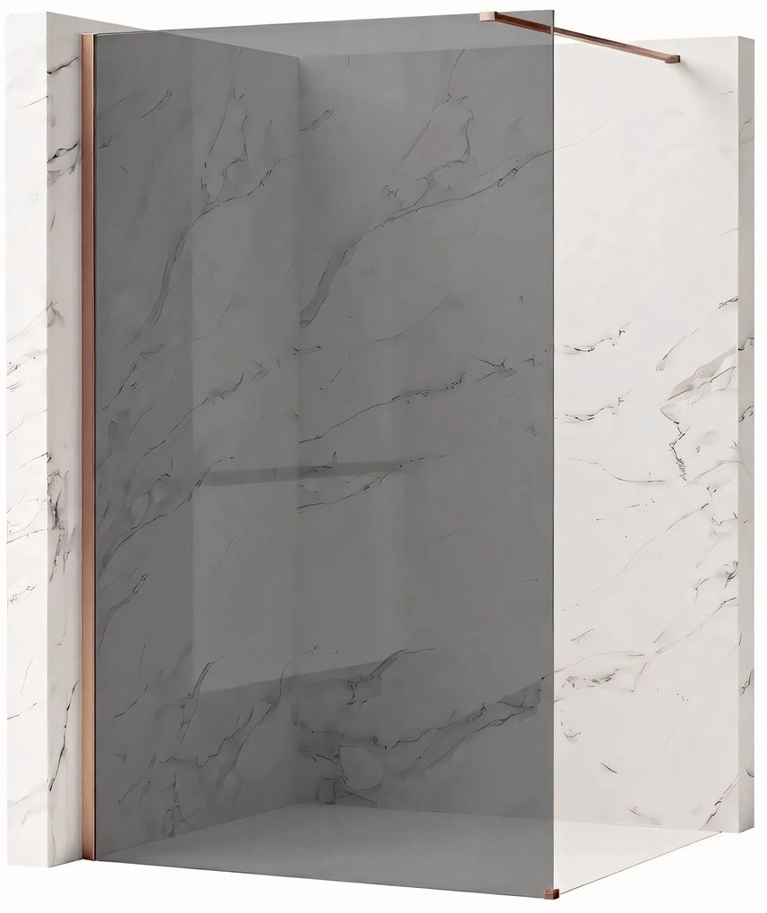 Параван за душ Rea Flexi Grey / Brush Copper 80