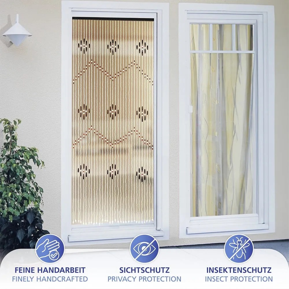 Бамбуково перде за врата в естествен цвят 90x200 cm – Maximex