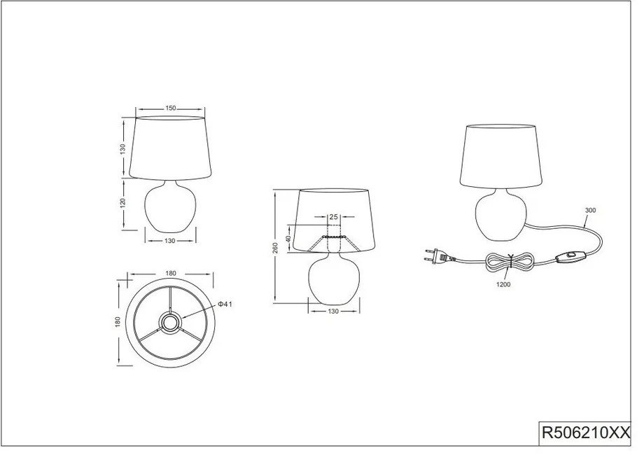 Черна настолна лампа от керамика и плат, височина 26 cm Luxor - Trio