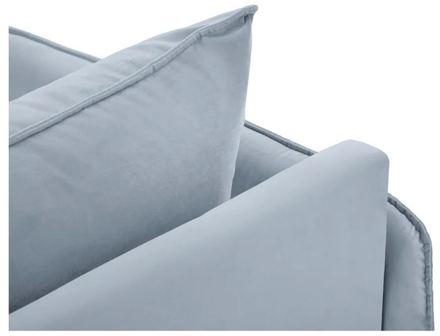 Светлосиньо кадифено кресло за отдих (ляв ъгъл) Vienna - Cosmopolitan Design