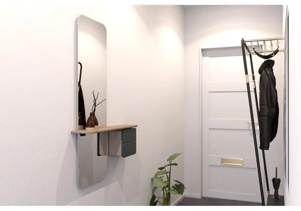 Комплект за коридор в дъбов декор в цвят антрацит-природен One More Look - UMAGE