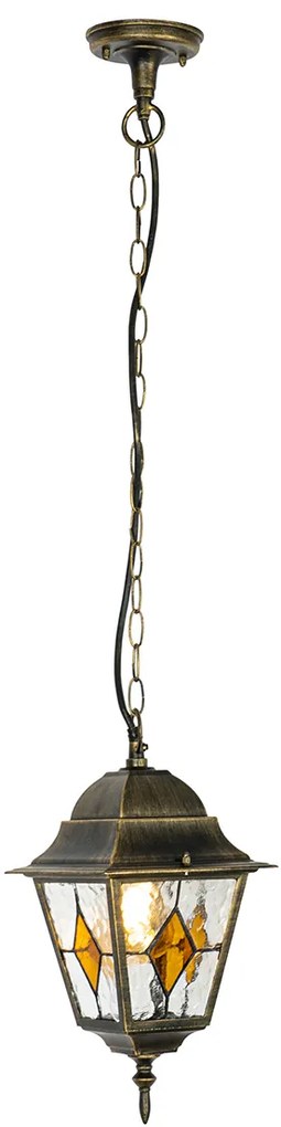 Висяща лампа за външен монтаж в ретро стил антично злато - Antigua