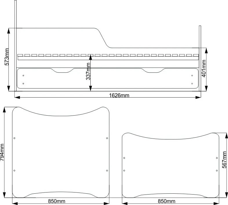 Детско легло SMB-164 x 84 x 80 cm-Girls