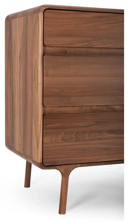 Кафяв скрин от масивен орех 90x90x45 cm Fawn – Gazzda