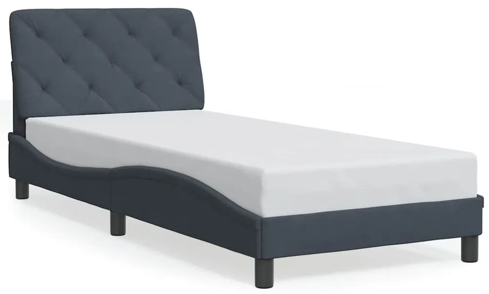 3207900 vidaXL Рамка за легло без матрак, тъмносива, 90x200 см, кадифе