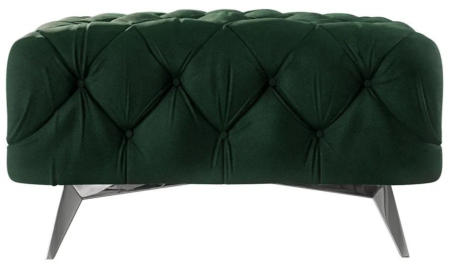 Тъмнозелена кадифена табуретка Chelsea – Ropez
