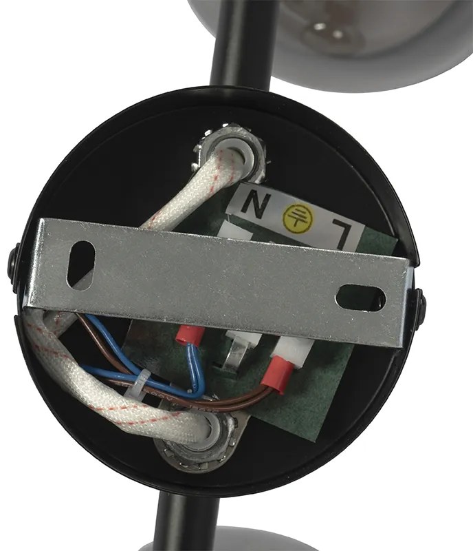 Арт Деко плафон черен с димно стъкло 2 светлини - Vidro