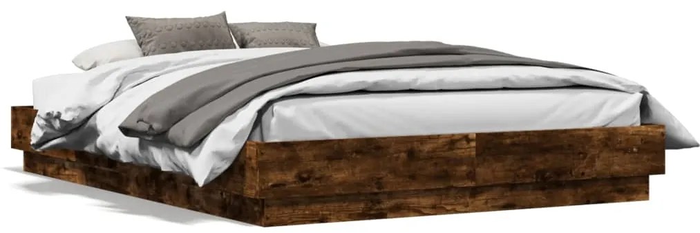 3209888 vidaXL Рамка за легло, опушен дъб, 120x190 см, инженерно дърво