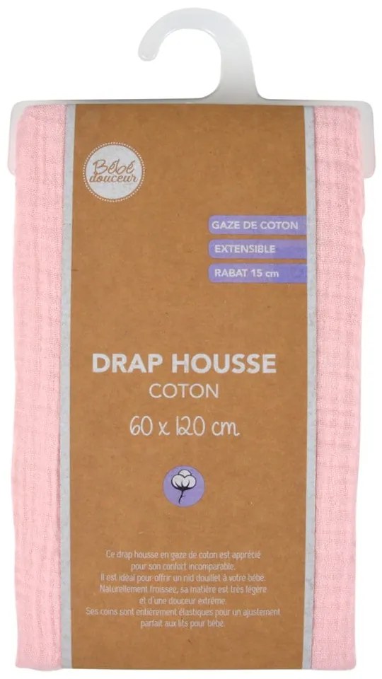 Еластичен муселинов чаршаф за детско креватче 60x120 cm – Bébé Douceur