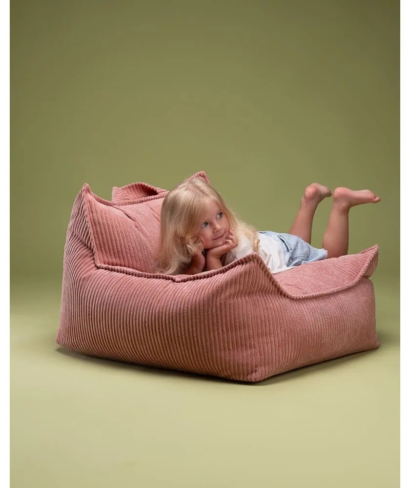 Розов детски пуф от рипсено кадифе Chair – Wigiwama