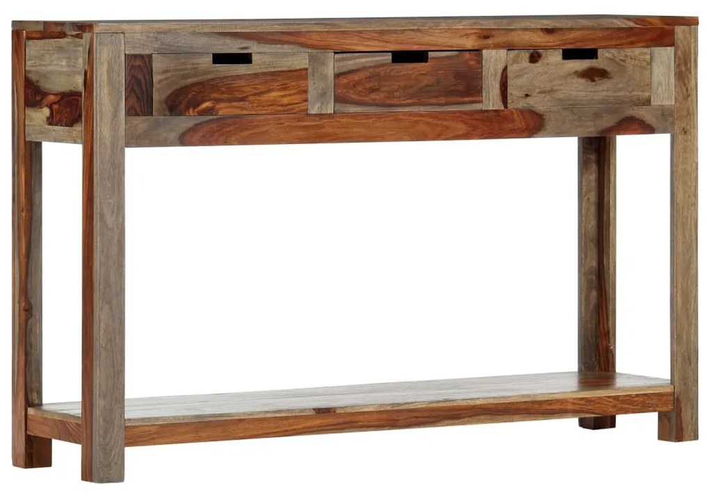 247753 vidaXL Конзолна маса с 3 чекмеджета, 120x30x75 см, акация масив