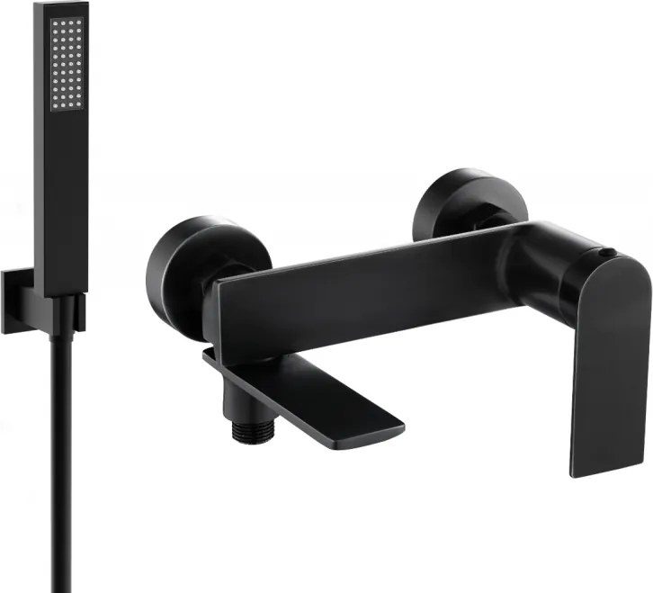 Mexen Zero R02 батерия за вана с душ комплект, черна - 7113R02-70