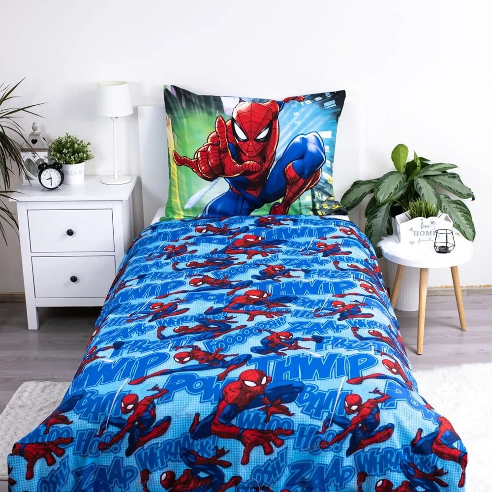 Единично детско памучно спално бельо 140x200 cm Spider-man – Jerry Fabrics