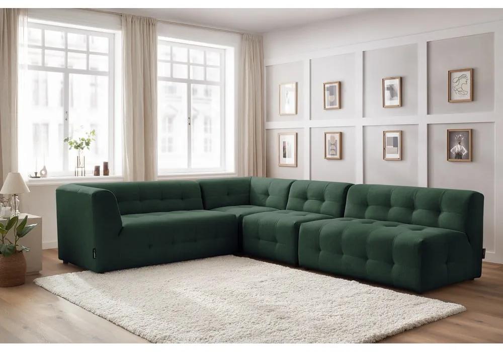 Тъмнозелен ъглов диван (ляв ъгъл) Kleber - Bobochic Paris