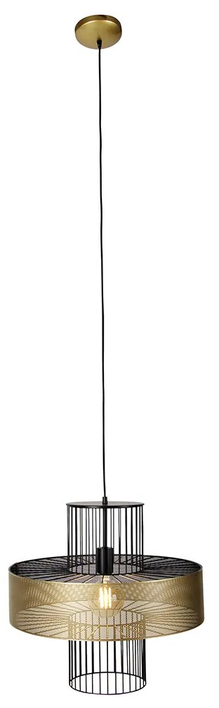 Интелигентен висящ аплик златен с черен 50 см с Wi-Fi G95 - Tess