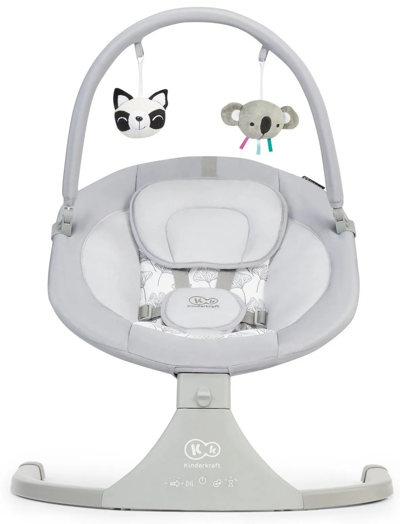 KinderKraft  -  Електрически шезлонг/люлка KinderKraft, 2 в 1, LULI, Сива