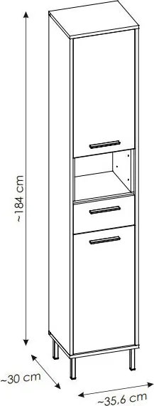 Колона за баня Melopi-Дължина: 35.6 см