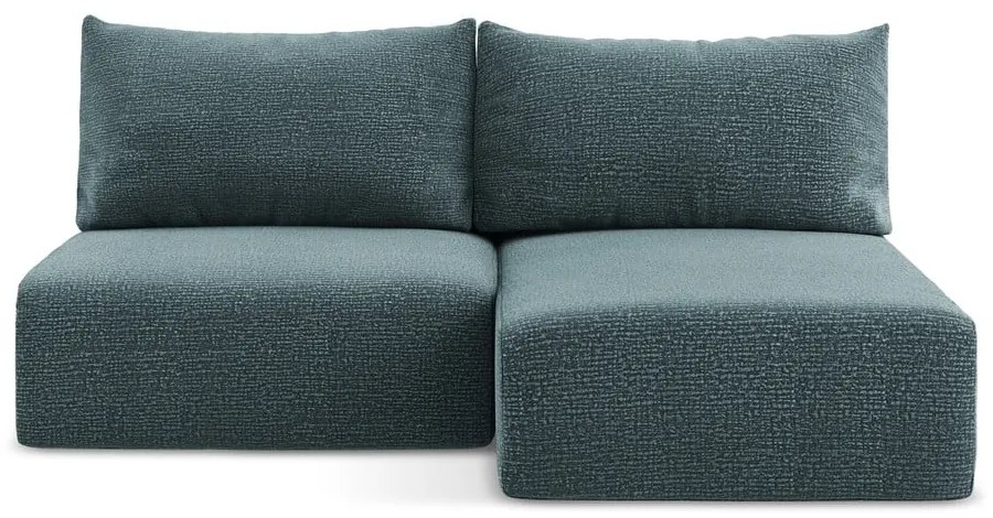 Тюркоазен разтегателен ъглов диван с място за съхранение (десен ъгъл) Kalena – Makamii