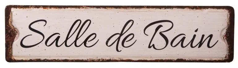 Метална табела 40x10 cm Salle De Bain - Antic Line