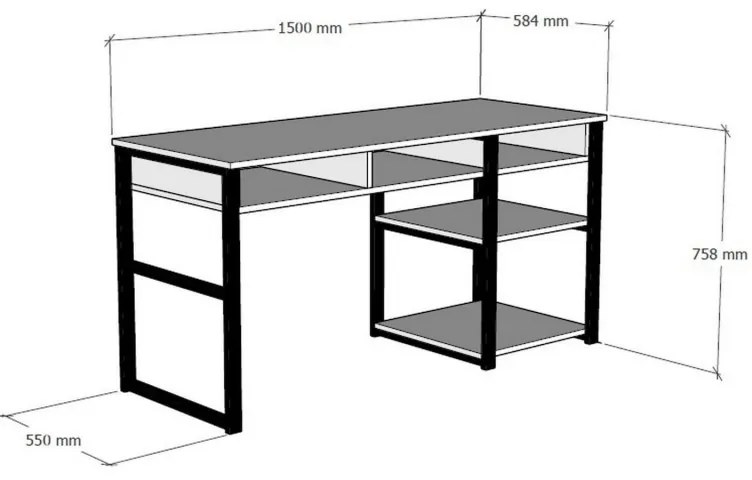Бюро Kalune Design 835PUQ3826, Меламиново покритие, 150х75.8см, Кафяв
