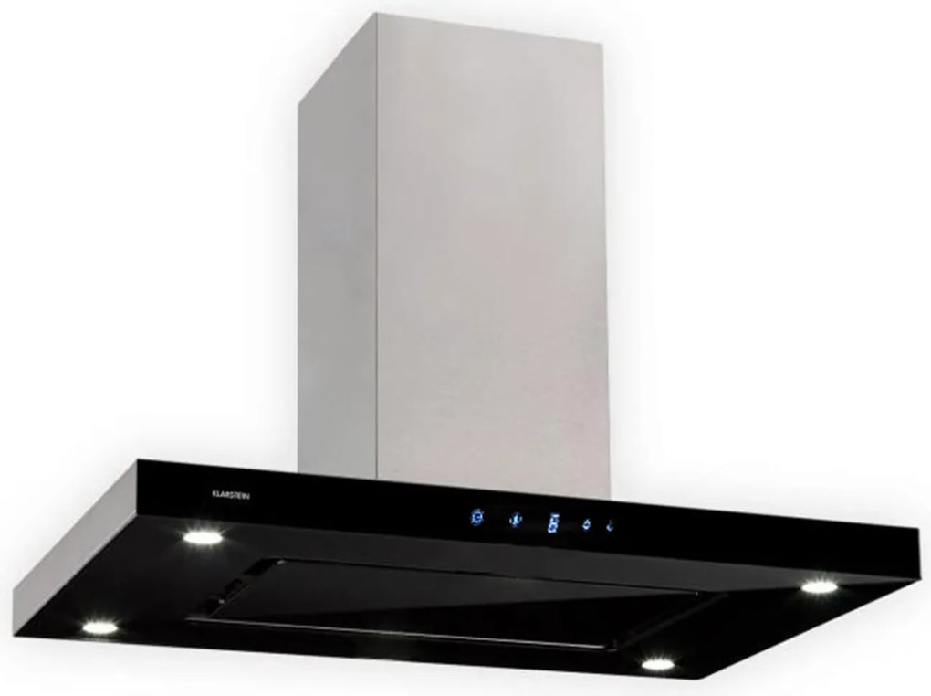 Klarstein Valeria, островен абсорбатор, 90 cm, изсмукваща сила 650 m³/h, сензор, LED, стъкло, неръждаема стомана